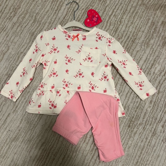NWT pink floral top and legging set - Picture 1 of 6